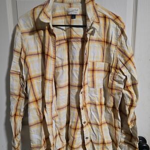 Universal Thread Yellow Plaid Button Down Shirt